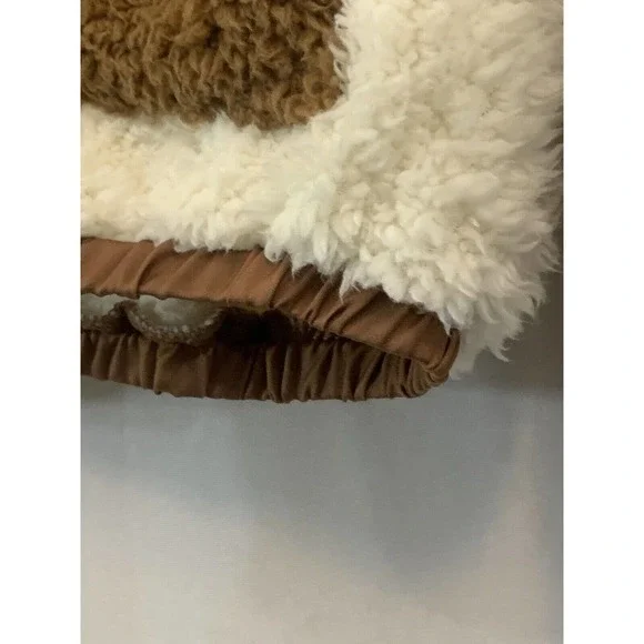 Plush X Revolve Women’s Cream Brown Sherpa Hooded Jacket NEW Size Small - Picture 6 of 10